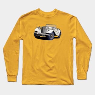 MG T-Type Classic British Sports Car in white Long Sleeve T-Shirt